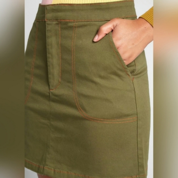 NWT Modcloth Green Sew It Seems Mini Skirt - Picture 3 of 5